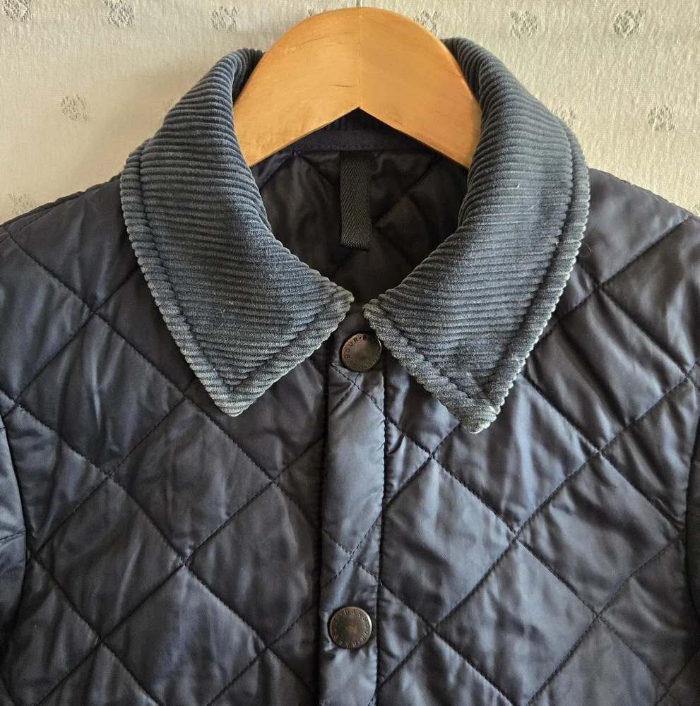 Barbour Liddesdale Navy Kid's Quilted Jacket Size L